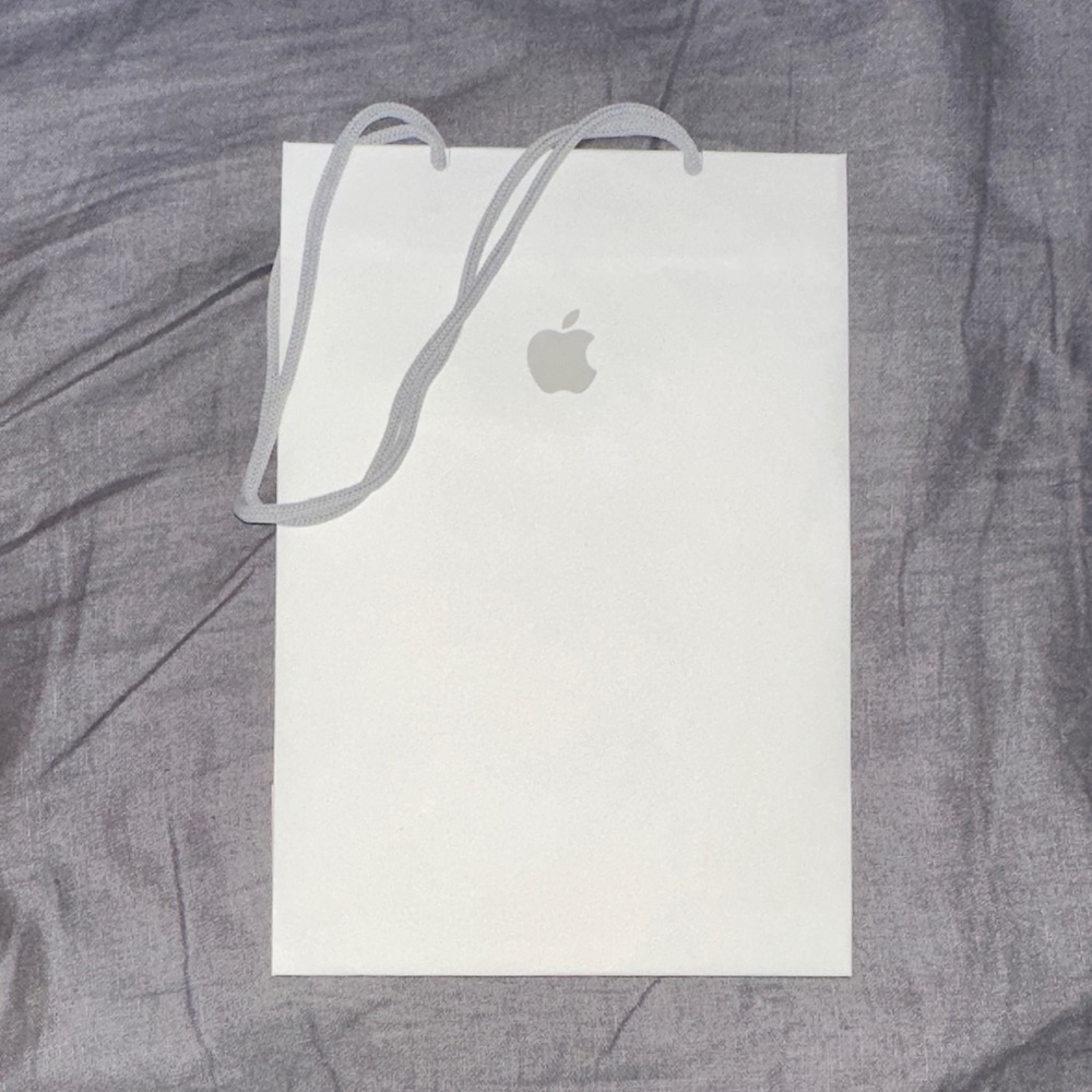 Apple White Gift Bag with Logo